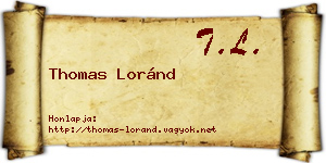 Thomas Loránd névjegykártya