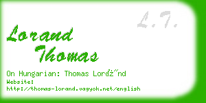 lorand thomas business card